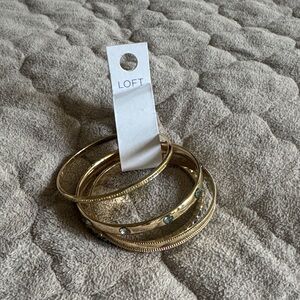 LOFT Gold and Blue Bangle Bracelet Set